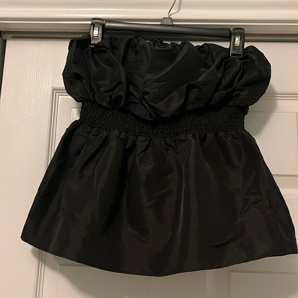 Strapless Bubble Blouse with Synched waist